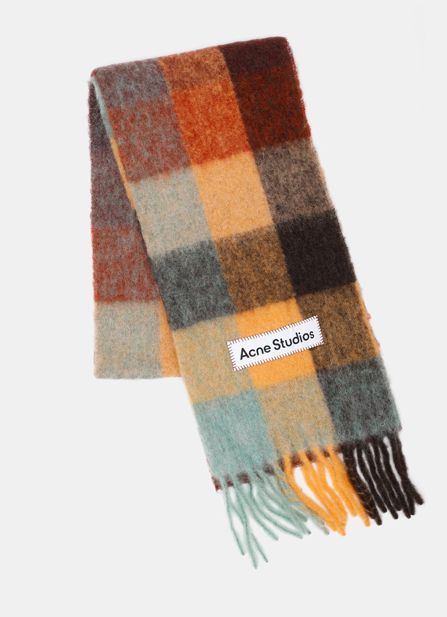 Mohair Checkered Scarf