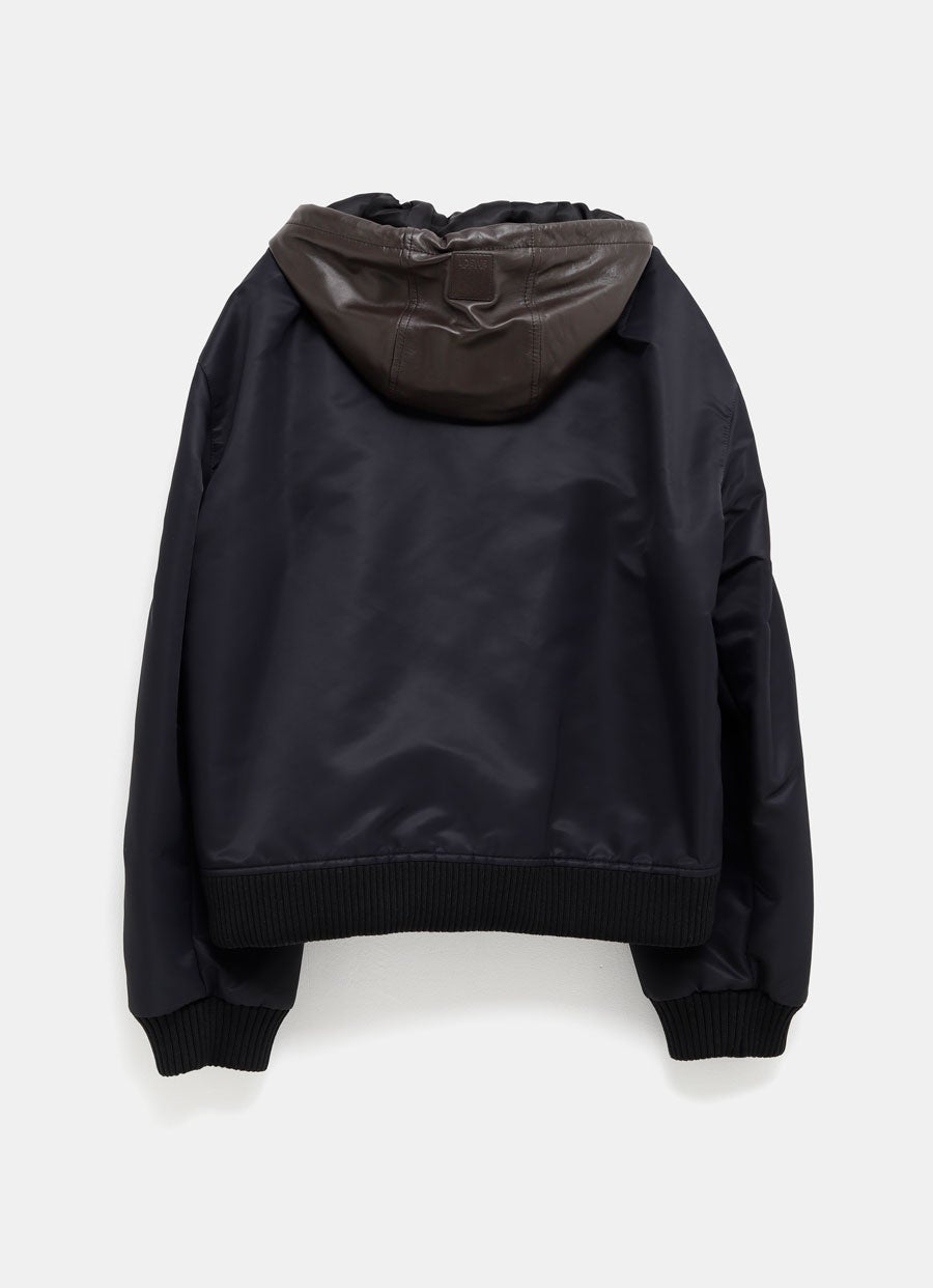 Hooded Bomber Jacket in Nylon