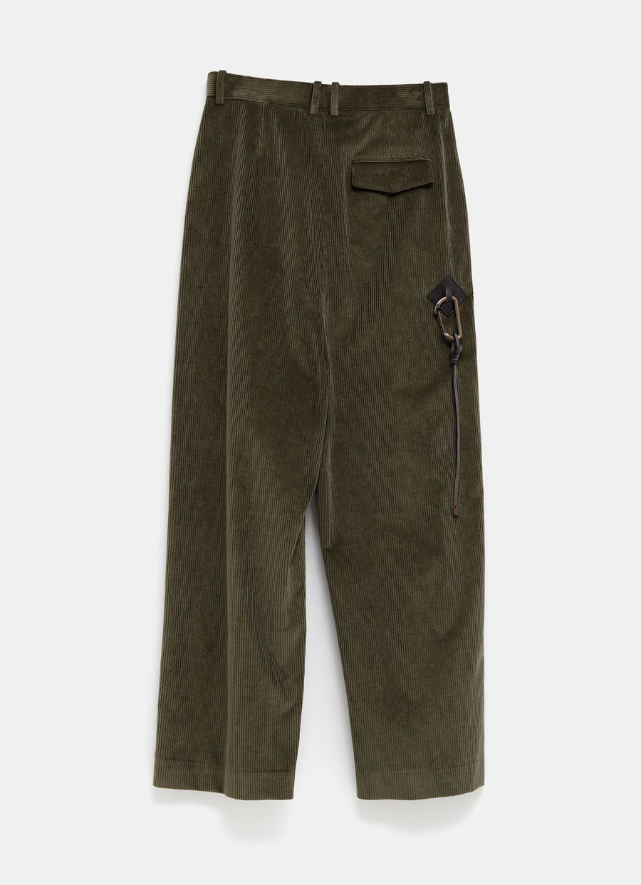 Low crotch trousers in cotton and cashmere