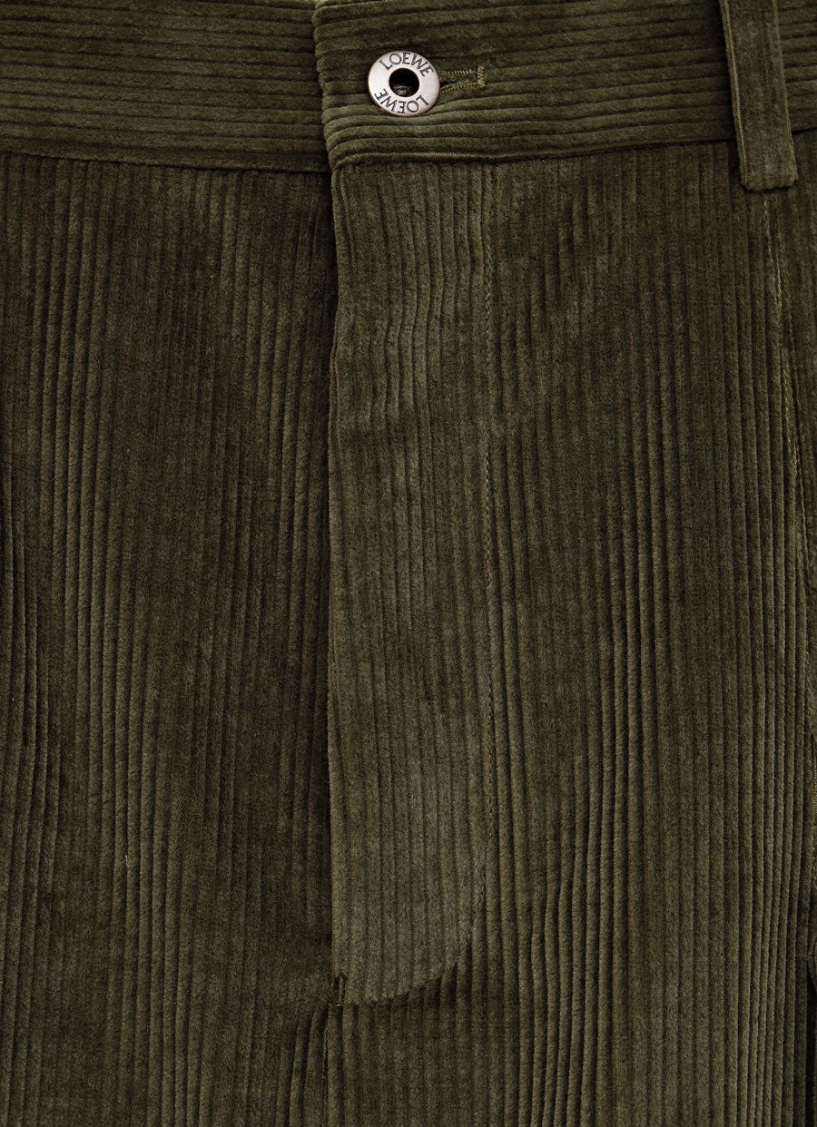 Low crotch trousers in cotton and cashmere