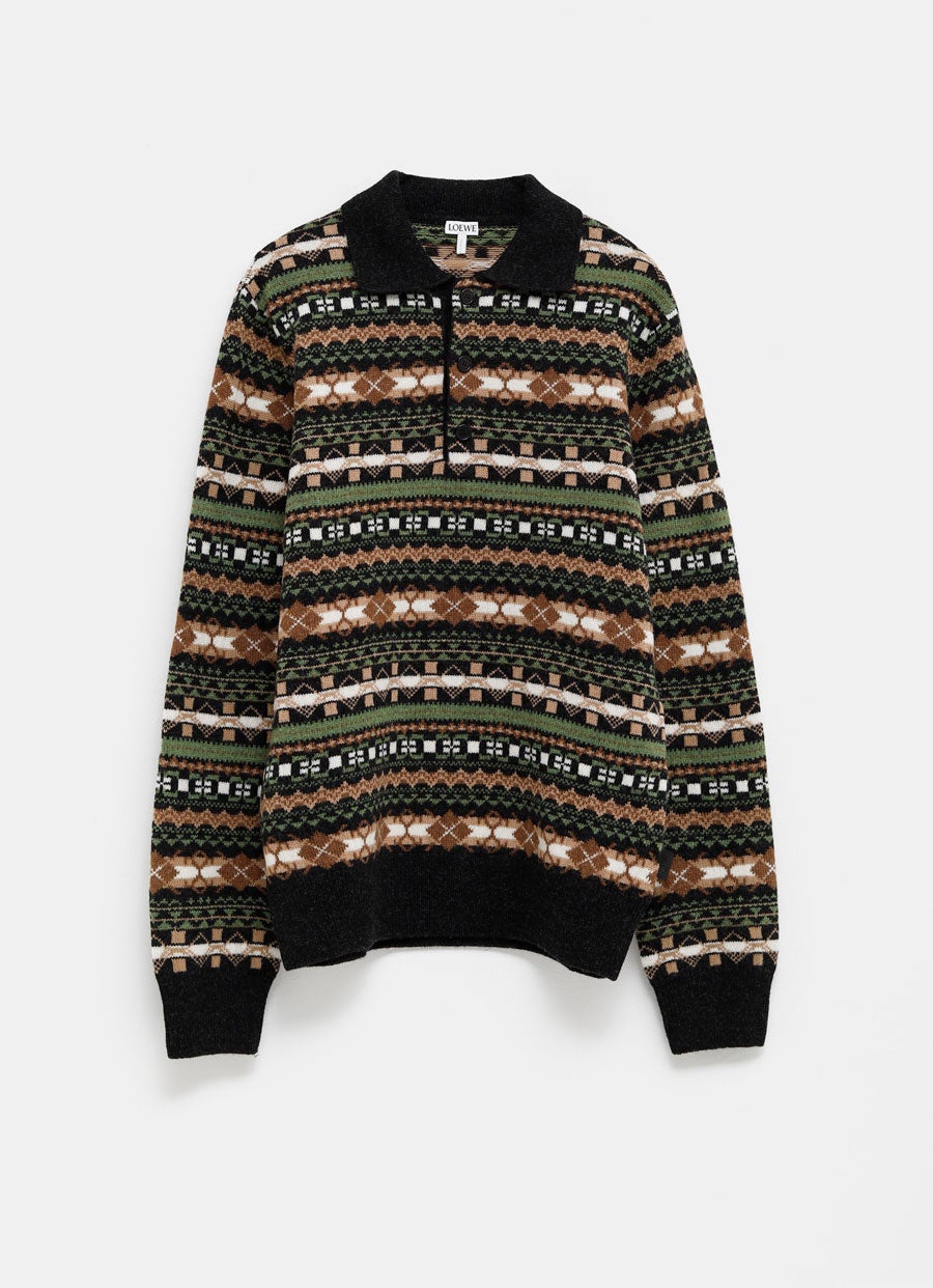 Polo sweater in wool