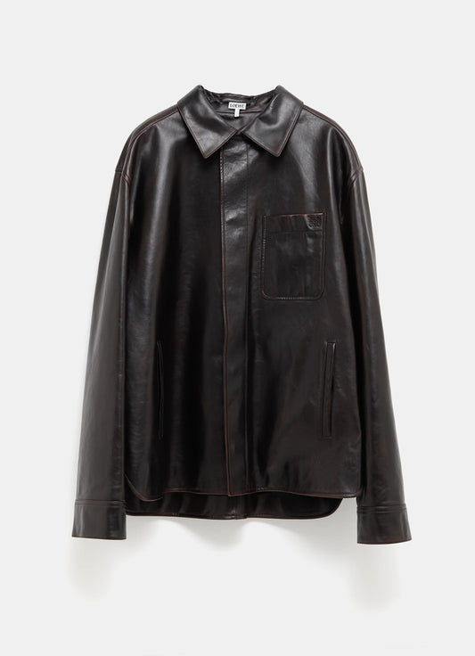 Overshirt in nappa calfskin