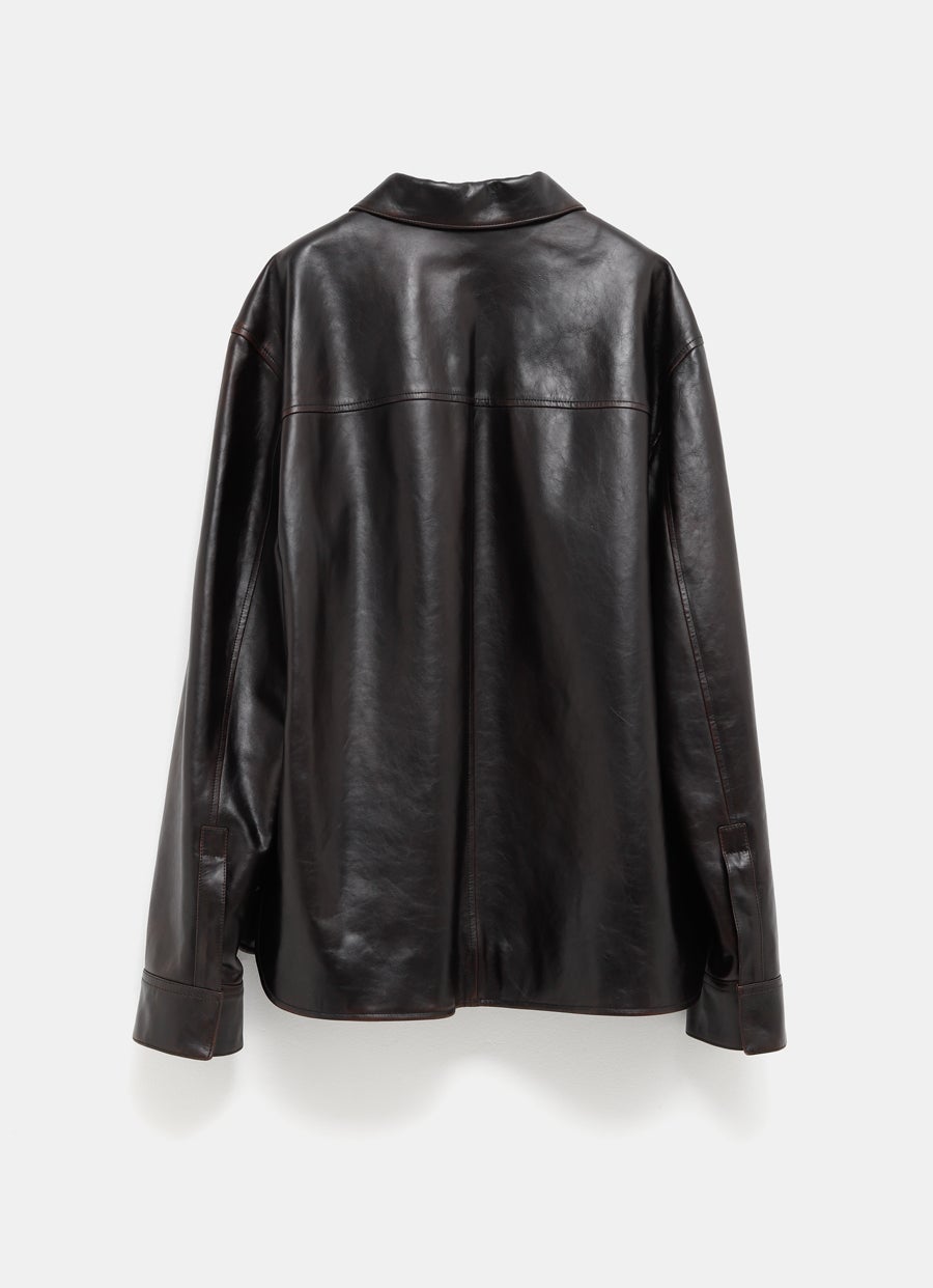 Overshirt in nappa calfskin