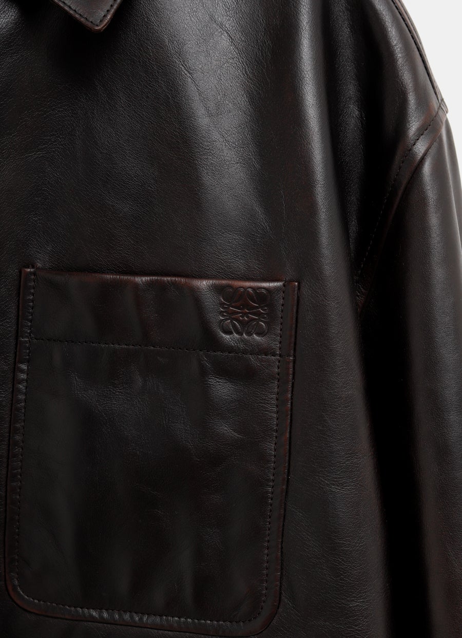 Overshirt in nappa calfskin