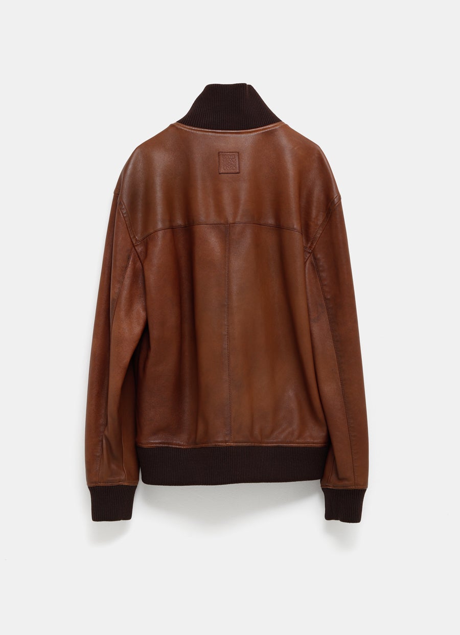 Zip-up Jacket in Nappa Lambskin