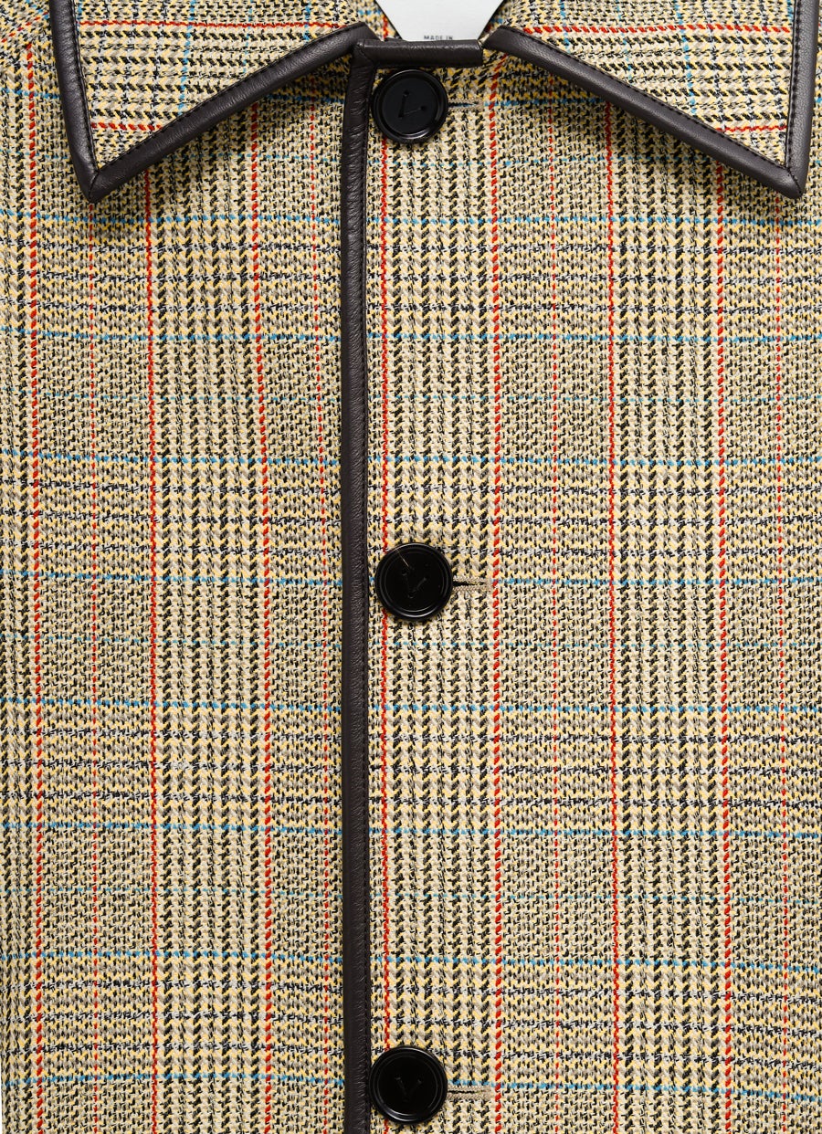 Distorted Prince of Wales Wool Coat