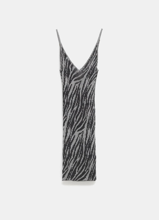 La Mini Robe Maille Zebra Dress