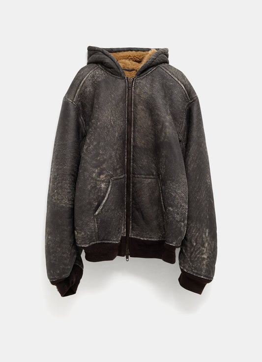 Shearling Zip-Up Hoodie Large Fit