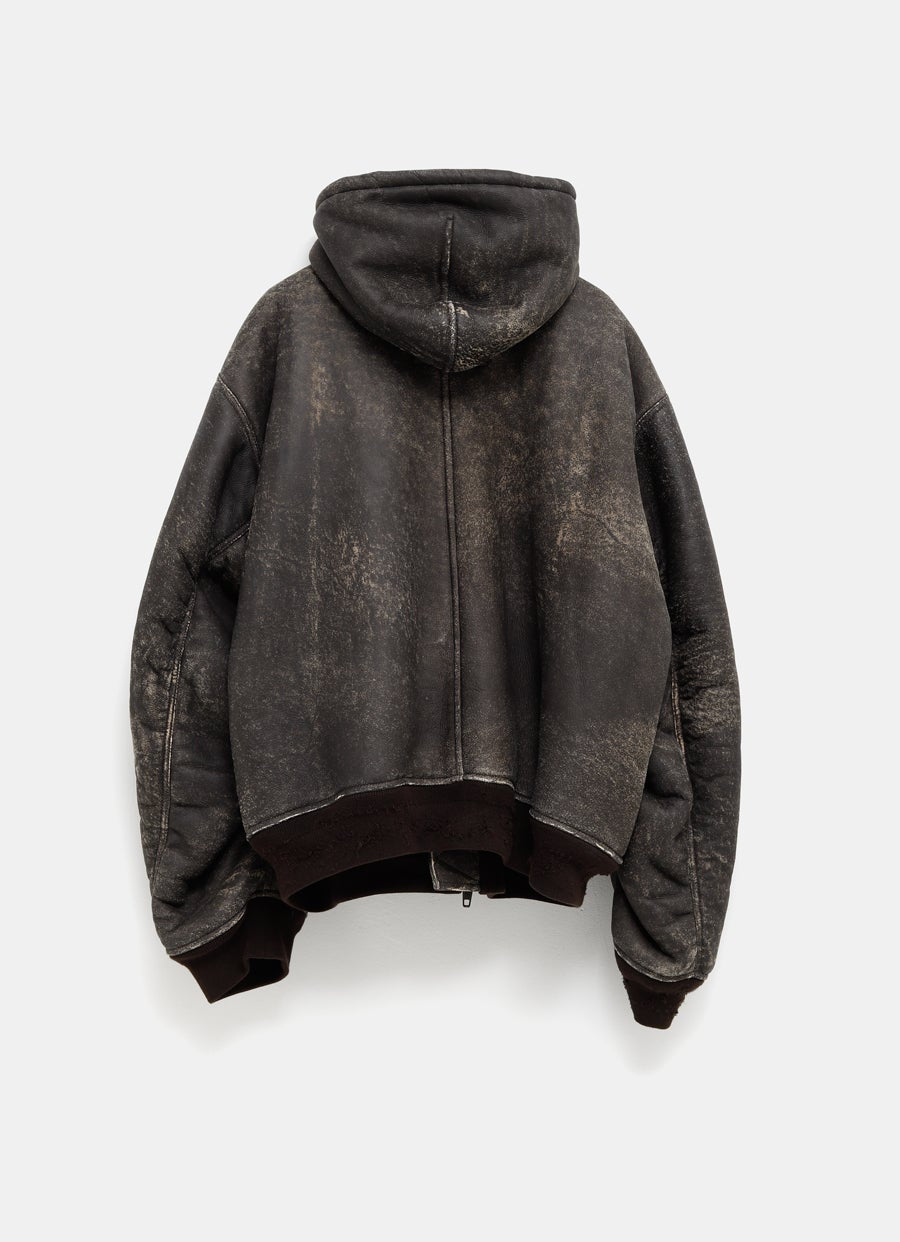 Shearling Zip-Up Hoodie Large Fit