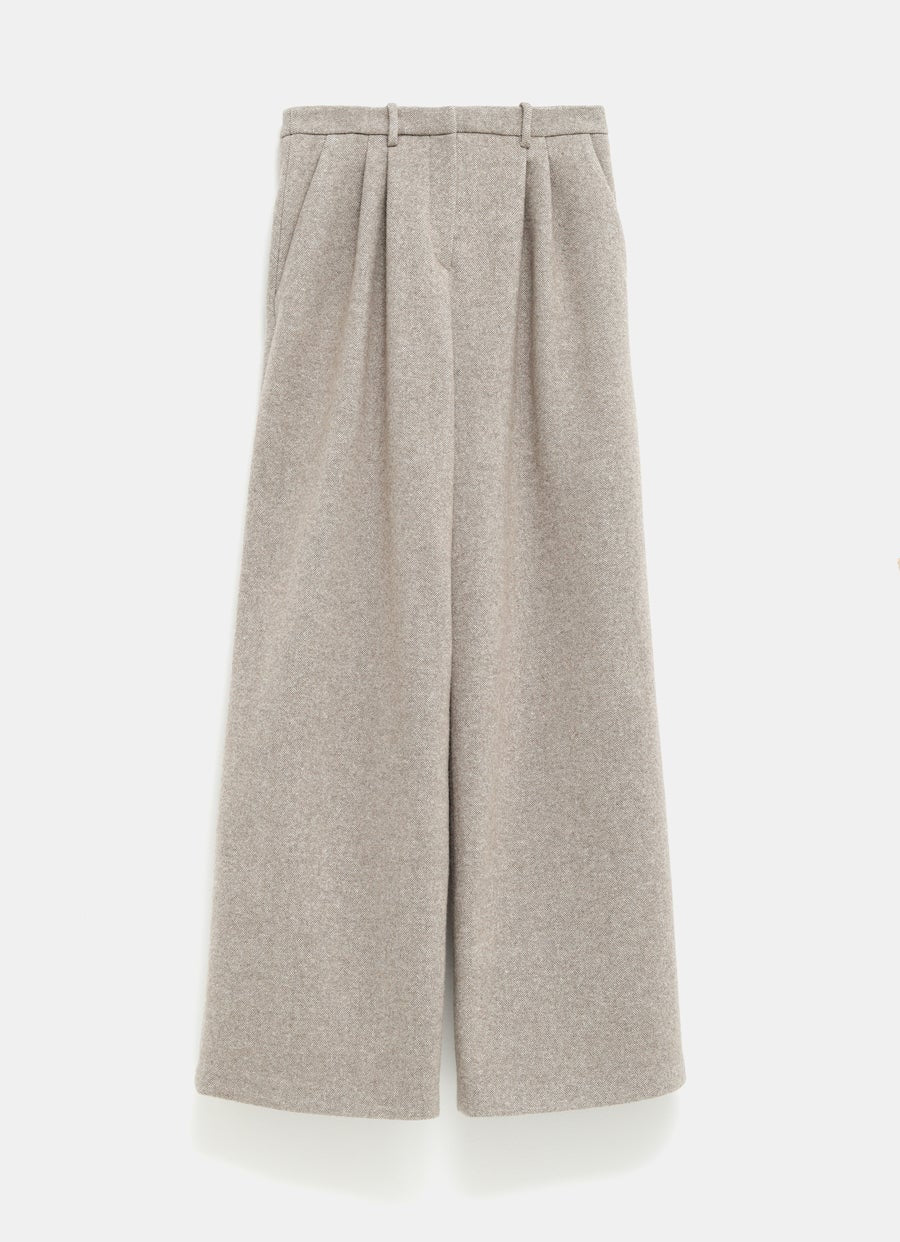 Wide-Leg Tailored Wool Pants