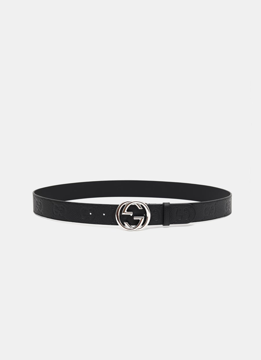 Wide Belt with Interlocking G Buckle