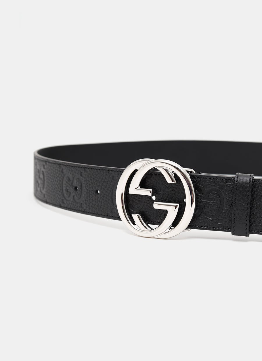 Wide Belt with Interlocking G Buckle