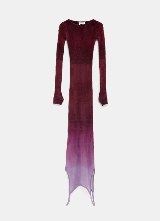 Purple and Burgundy Gradient Midi Dress