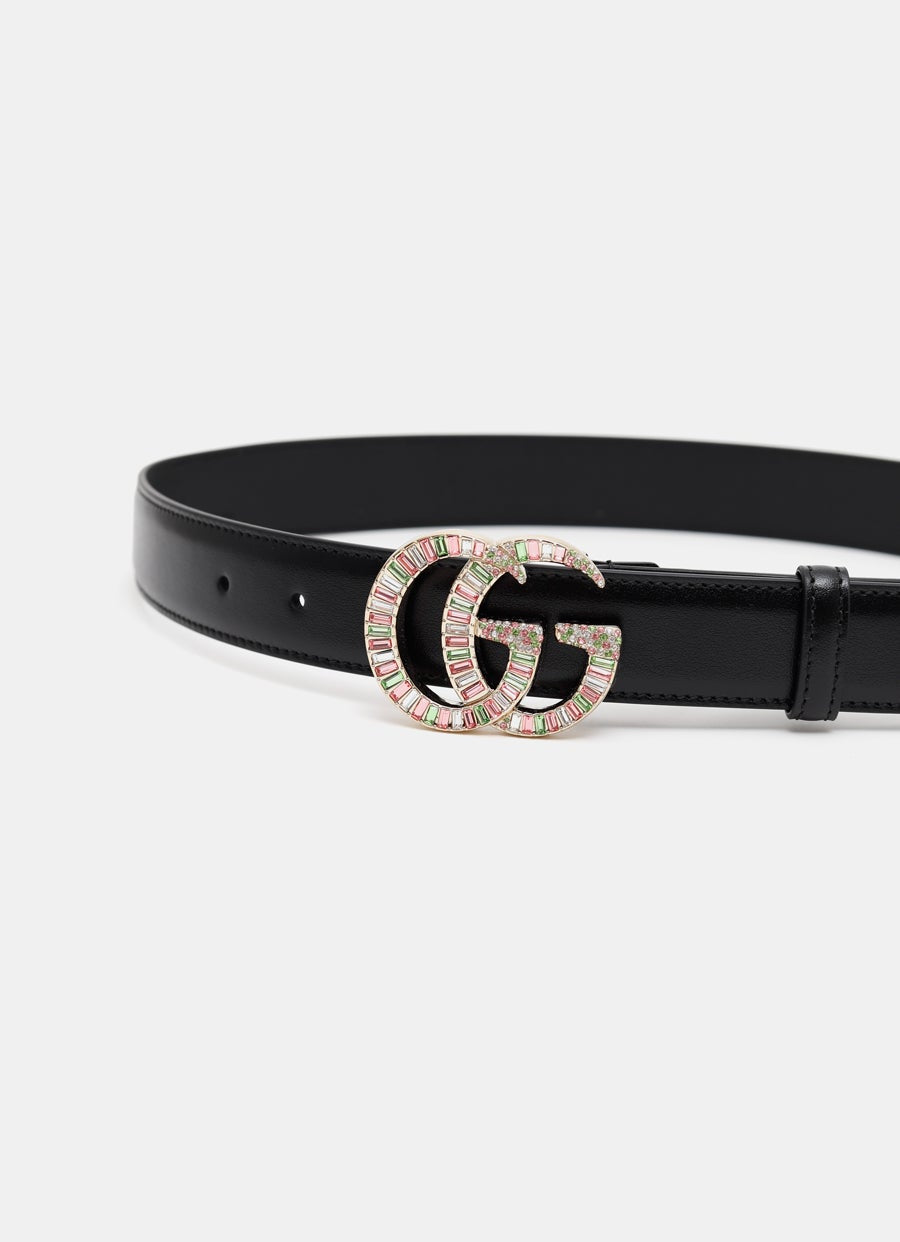 GG Marmont Belt with Crystal Buckle