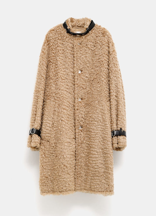 Mohair-Blend Long Pile Coat