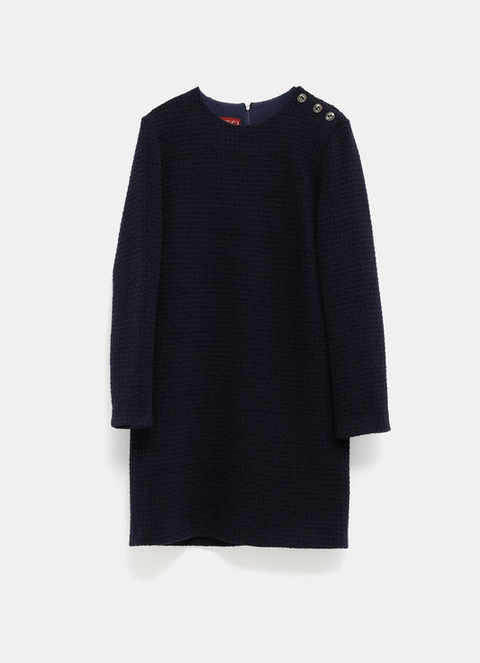 Checked Bouclé Wool Dress