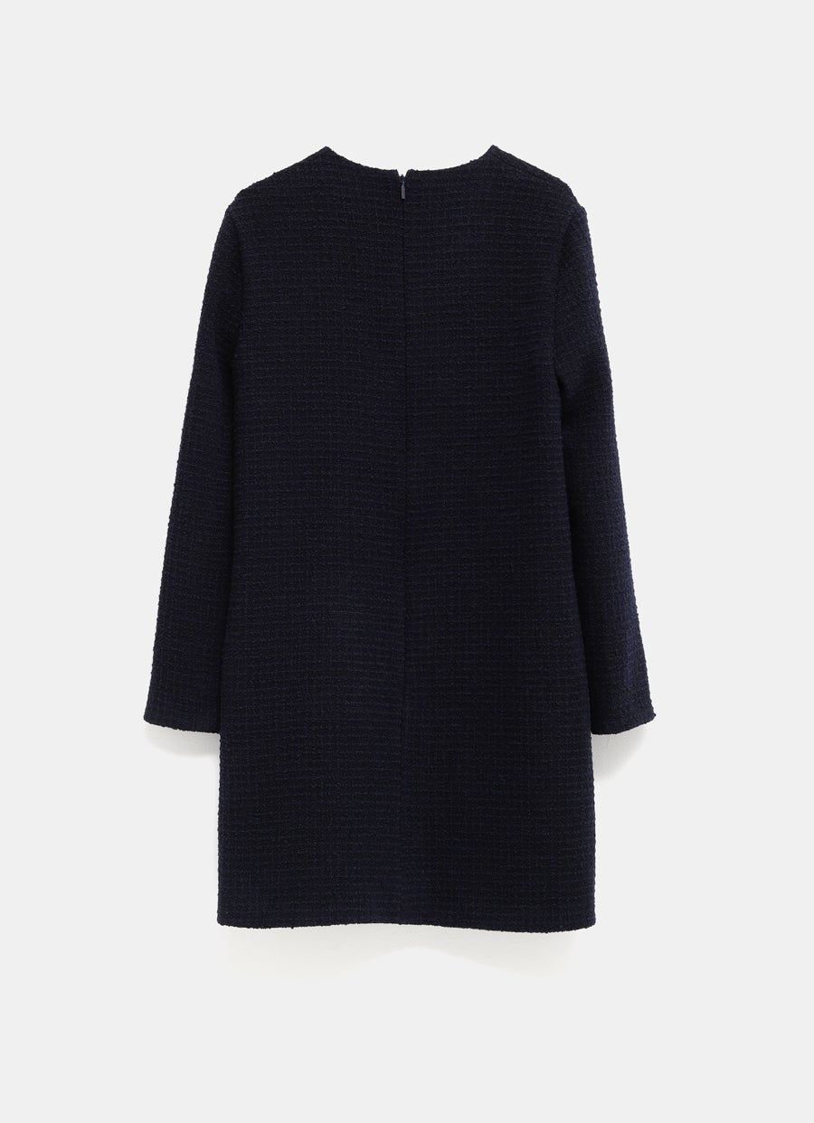 Checked Bouclé Wool Dress