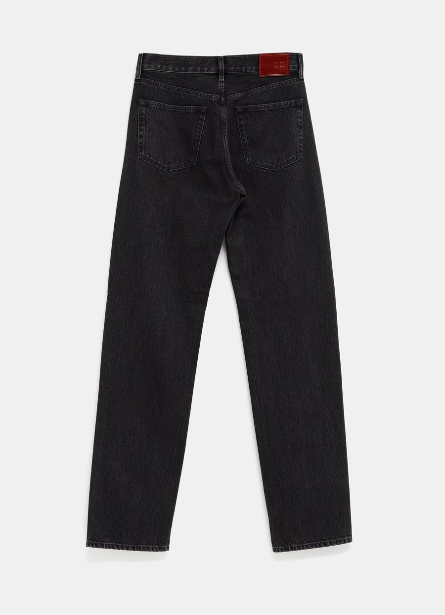 Straight Denim Pant with Laser Detail