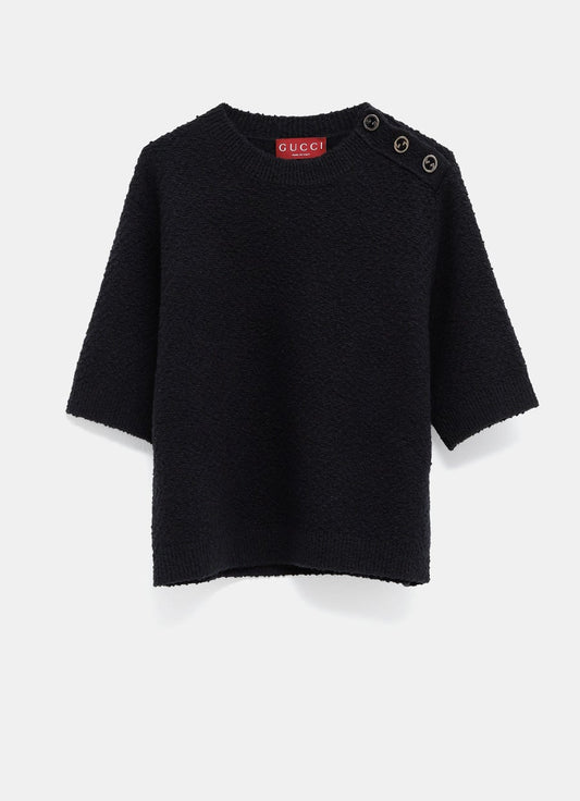 Wool Bouclé Crewneck Top