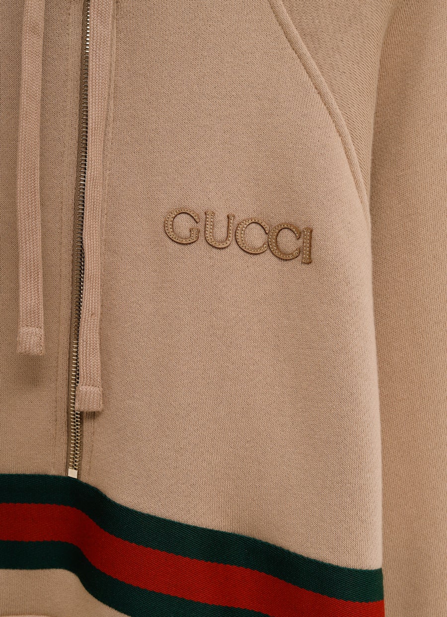 Sweatshirt with Web and Gucci Logo