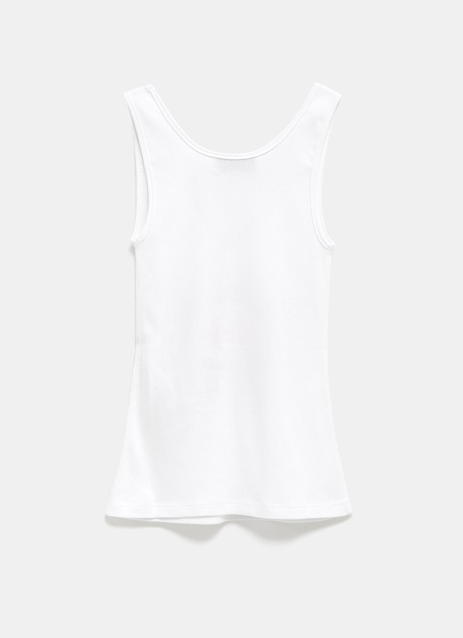 Rib Cotton Tank Top with Gucci Print