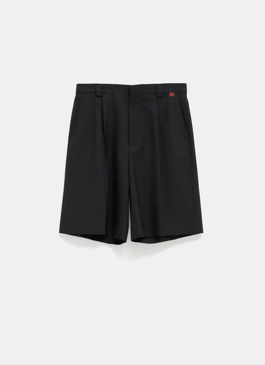 Wool Blend Twill Short with Web