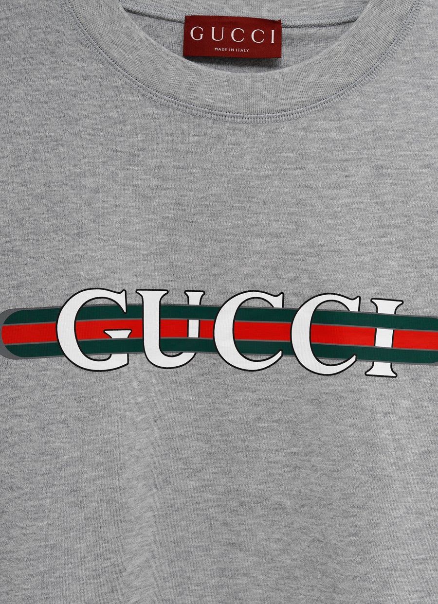 Cotton Jersey T-Shirt with Gucci Print