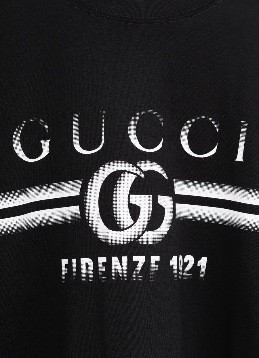 Cotton Jersey T-Shirt with Gucci Print