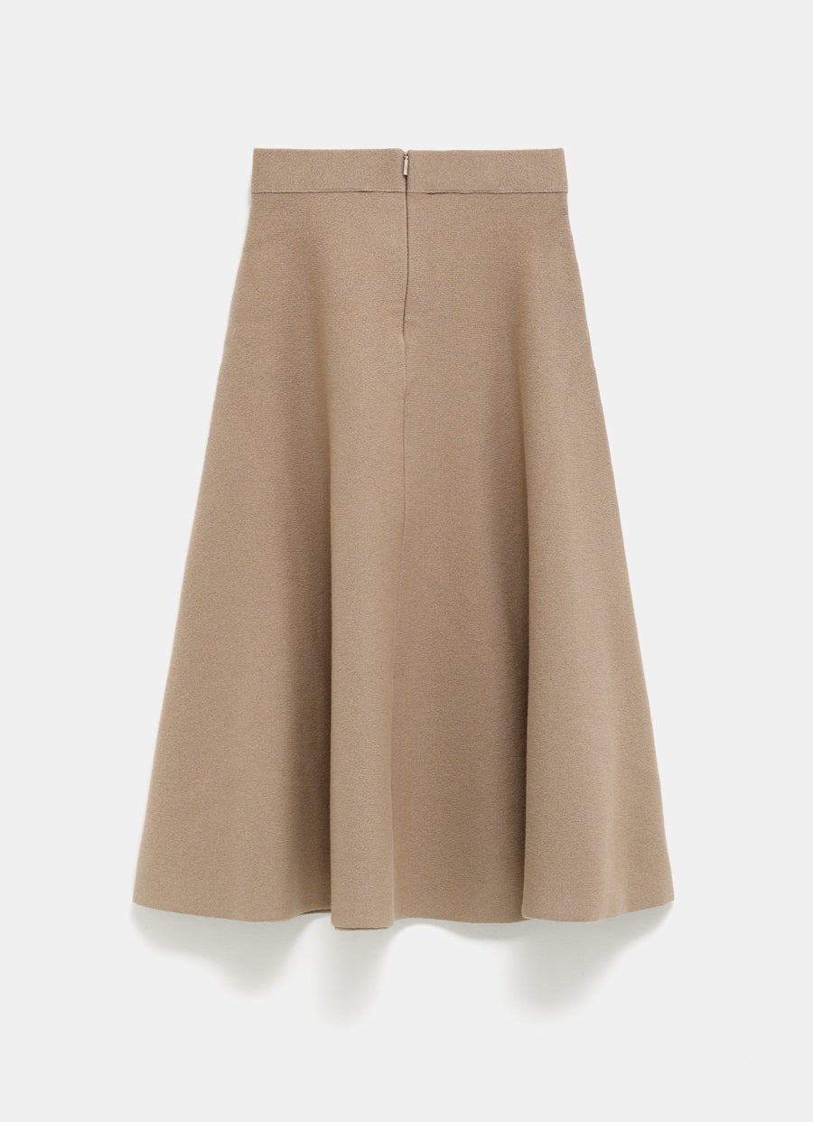 Wool and Cotton Midi Skirt