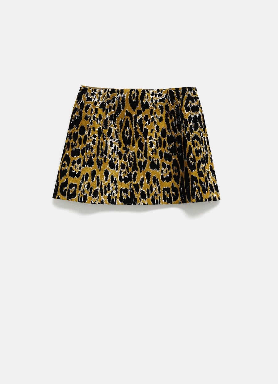 Leopard-Print Miniskirt