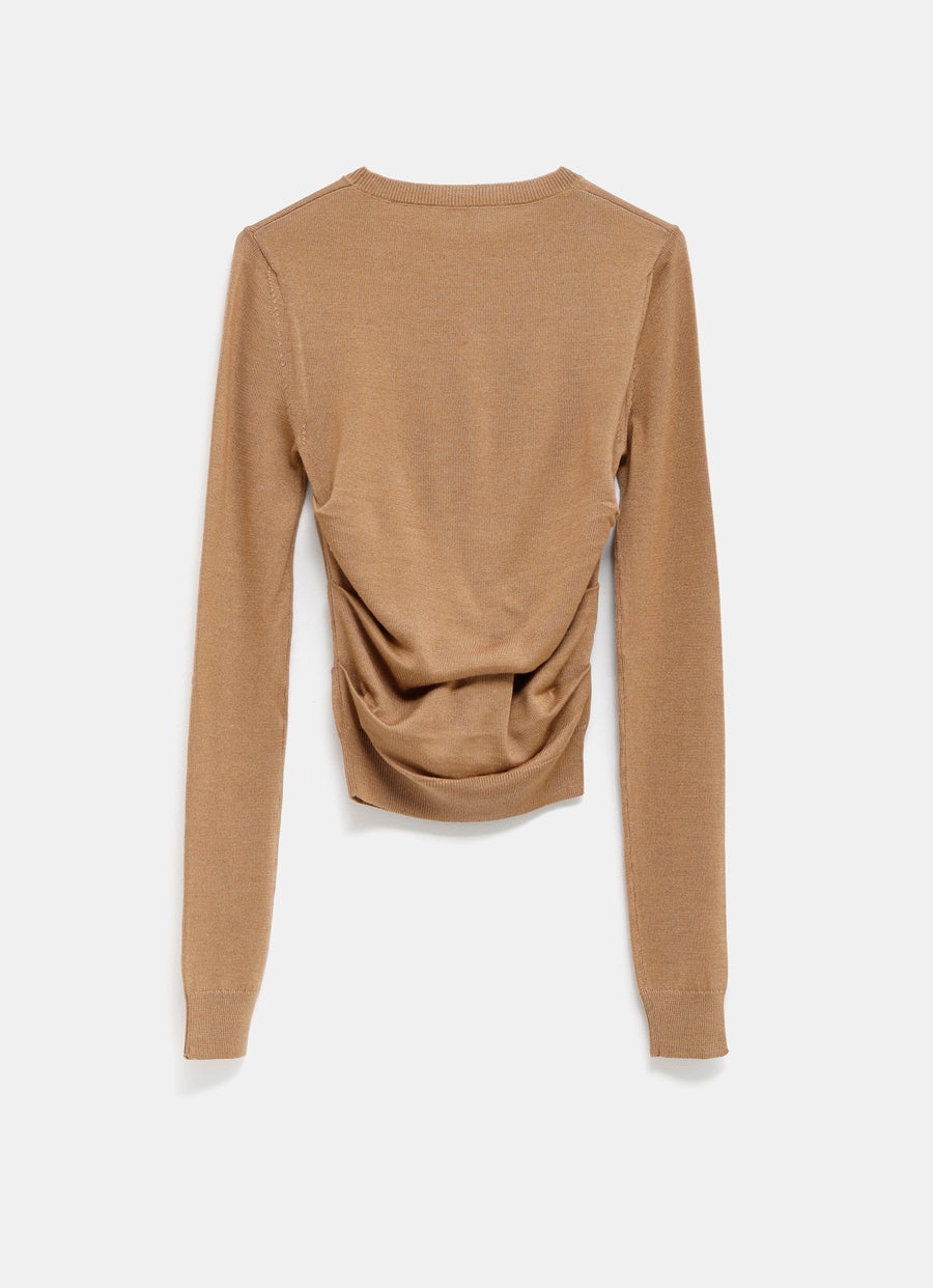 Draped sweater in cashmere and silk