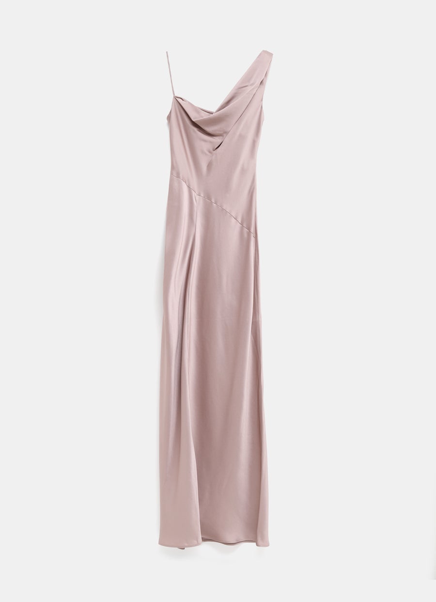 Draped One-Shoulder Gown