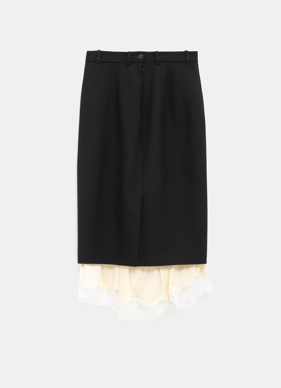 Double layer midi skirt