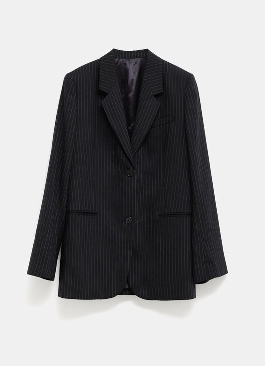 Tailored pinstriped suit jacket