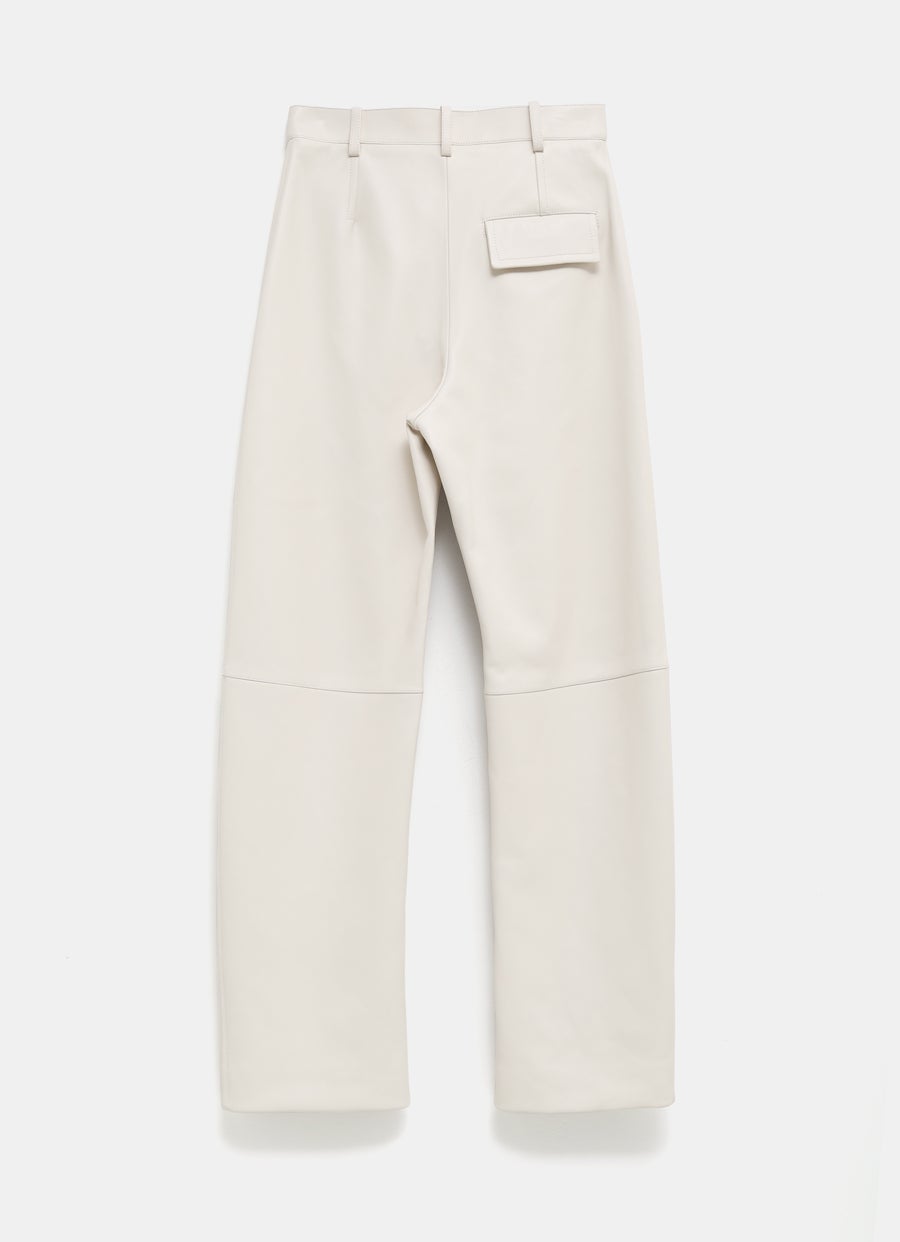 Leather Rounded Leg Trousers