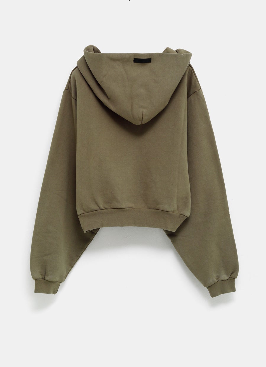 Fleece V-Neck Hoodie