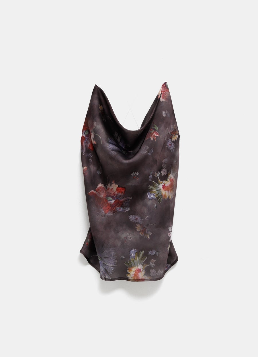 Invisible Strap Floral Top