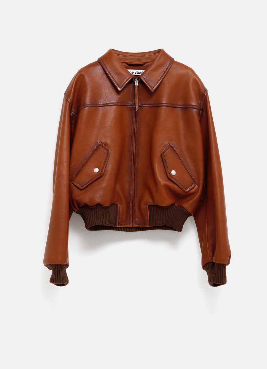 Leather Bomber Jacket for Women