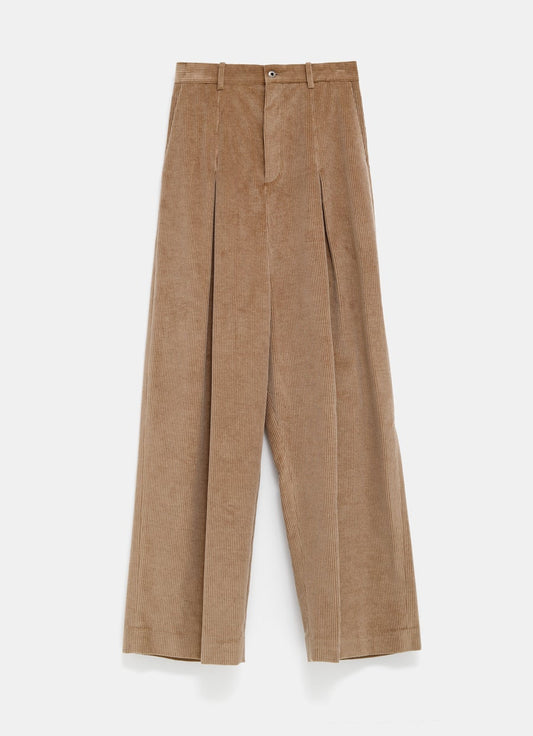 Low crotch trousers in cotton and cashmere