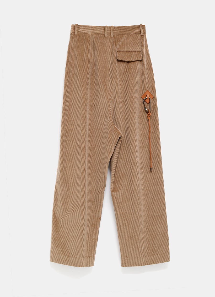 Low crotch trousers in cotton and cashmere