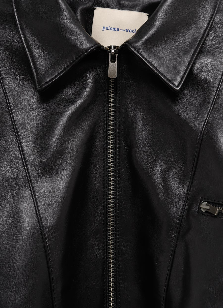 Lora Leather Bomber