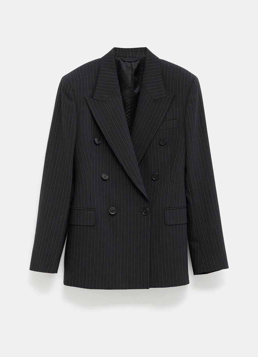 Double-Breasted Pinstripe Jacket