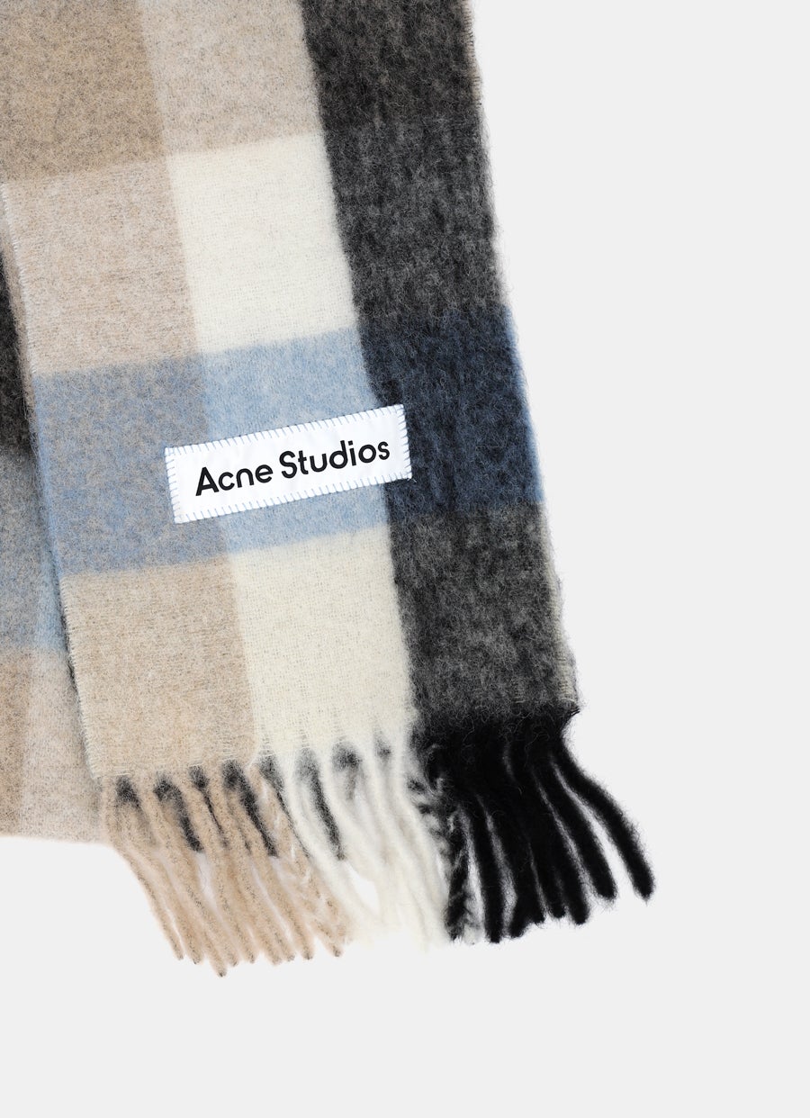 Mohair Checked Scarf