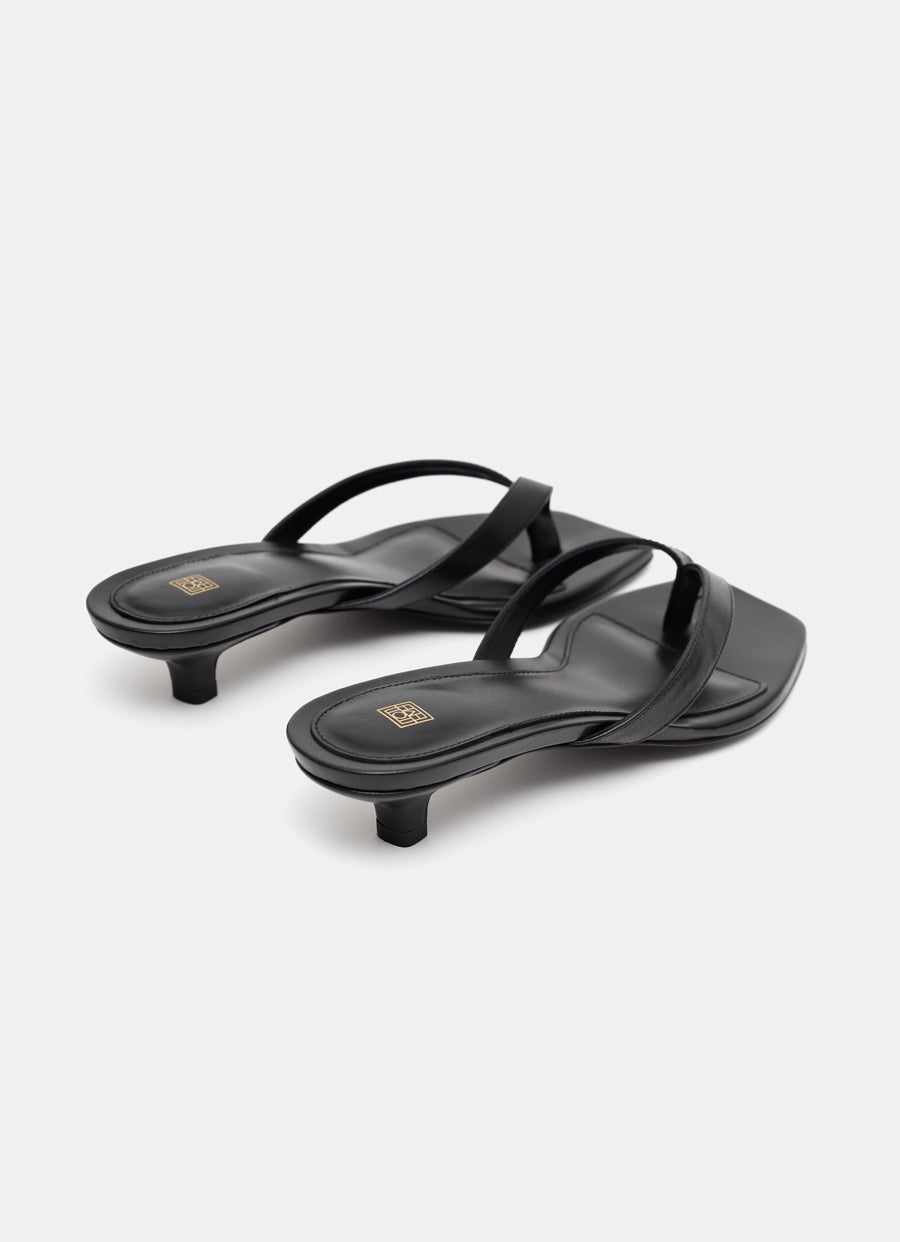 Leather Heeled Flip Flops