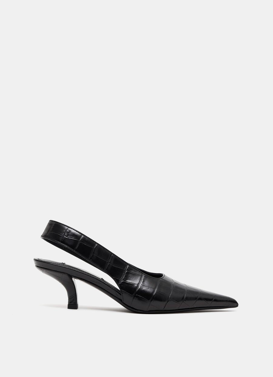 Classic Croco-Embossed Slingbacks