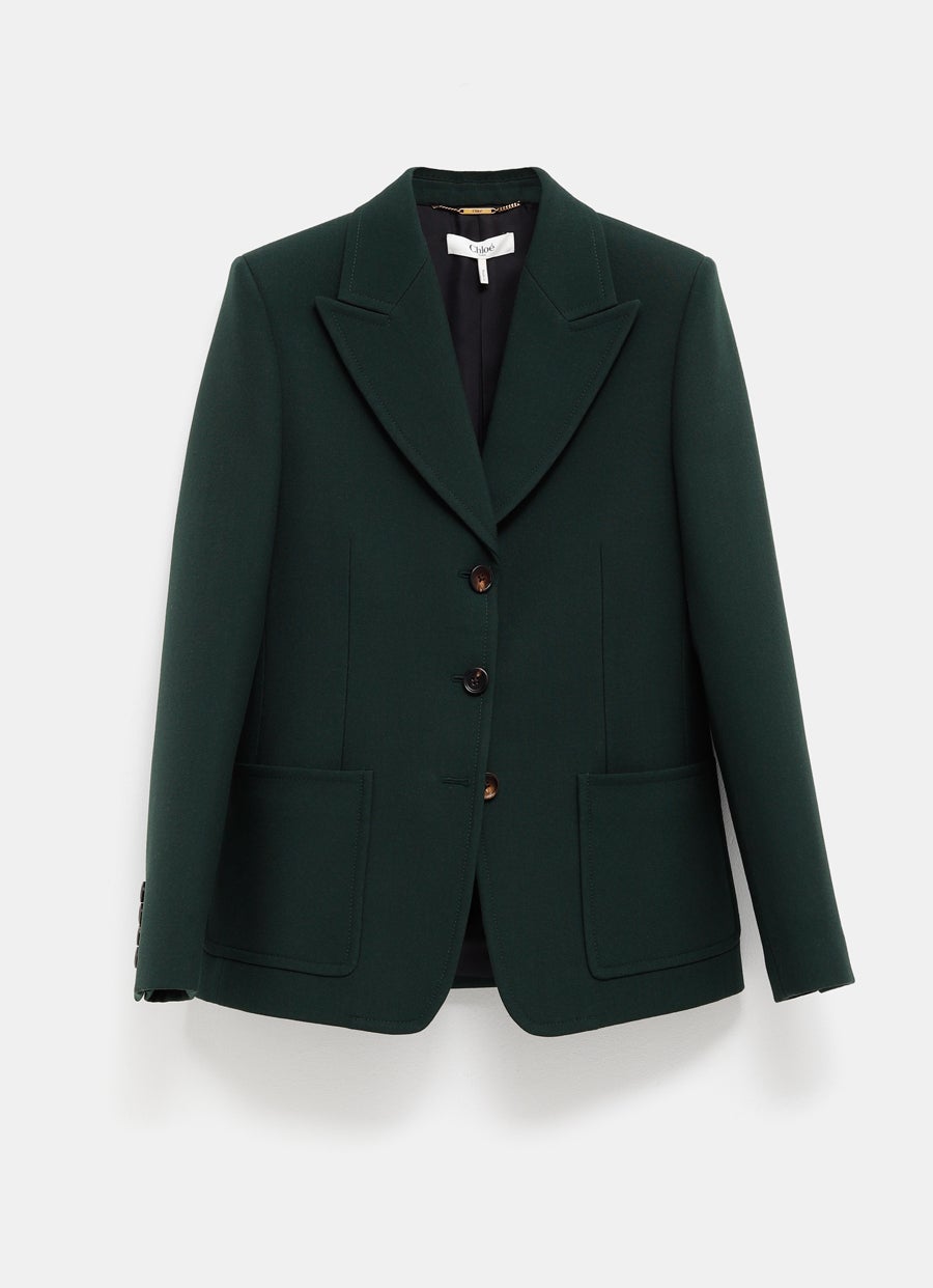 Tailored Jacket in Wool Crêpe