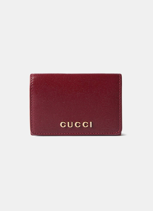 Card Case Wallet with Gucci Script