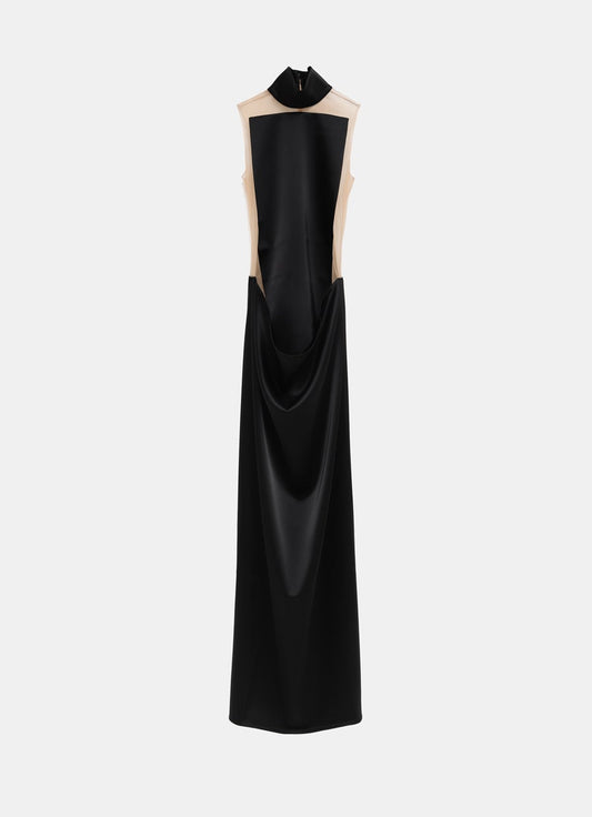 Illusion Satin Dress