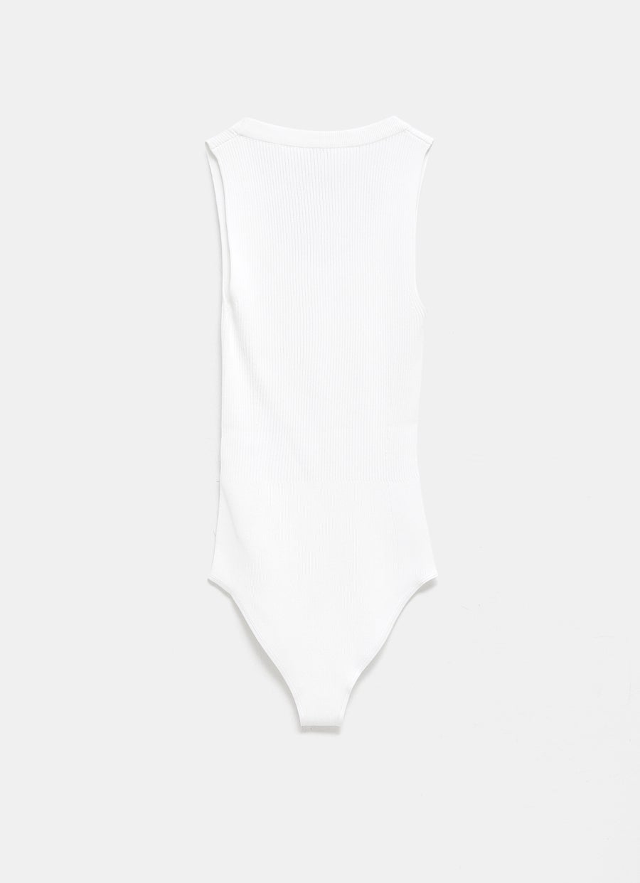 Sleeveless Ribbed Knit Bodysuit