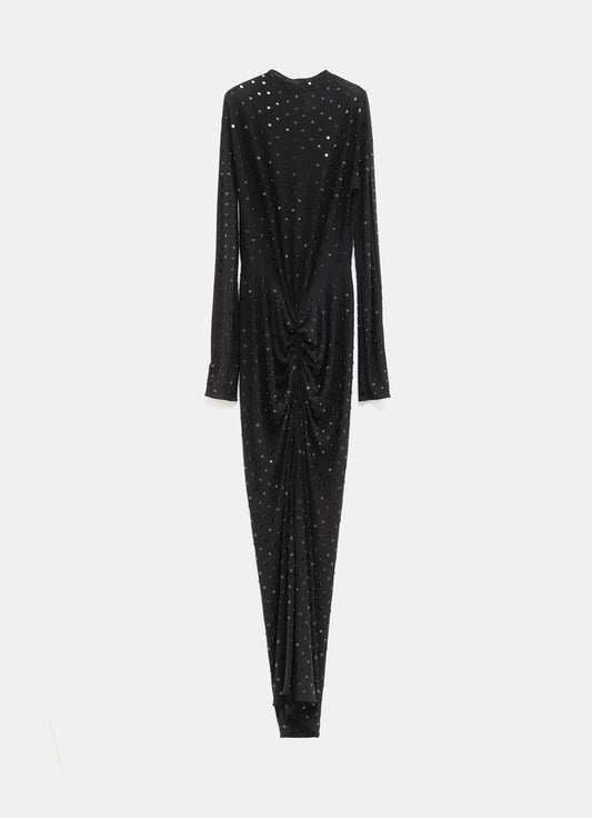 Draped Dress in Rhinestone Jersey